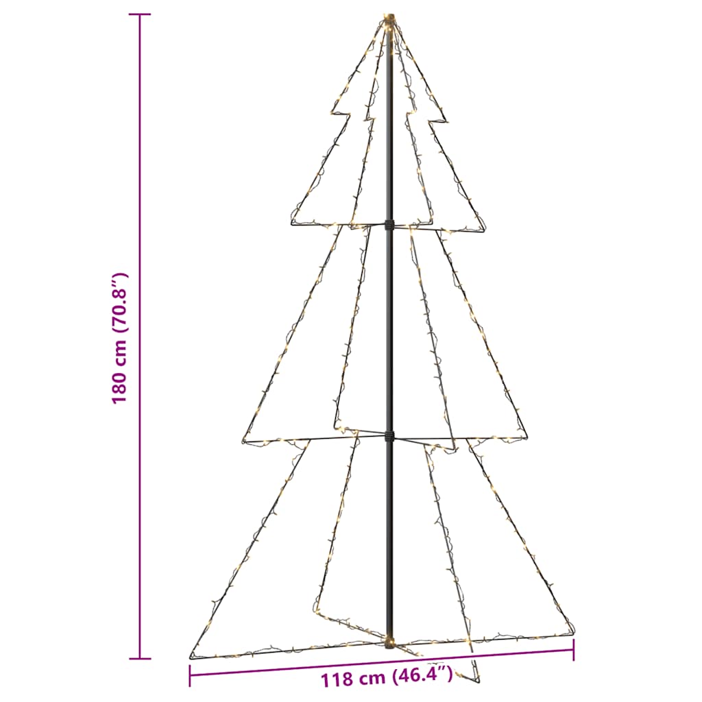 Albero di Natale a Cono 240 LED per Interni Esterni 118x180 cm