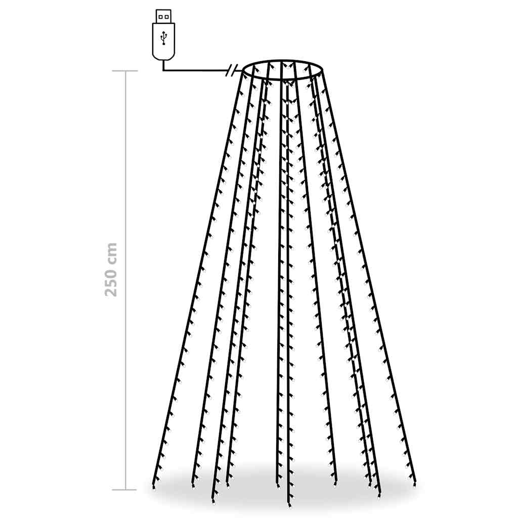 Rete di Luce per Albero di Natale 250 LED Blu 250 cm | homemem39