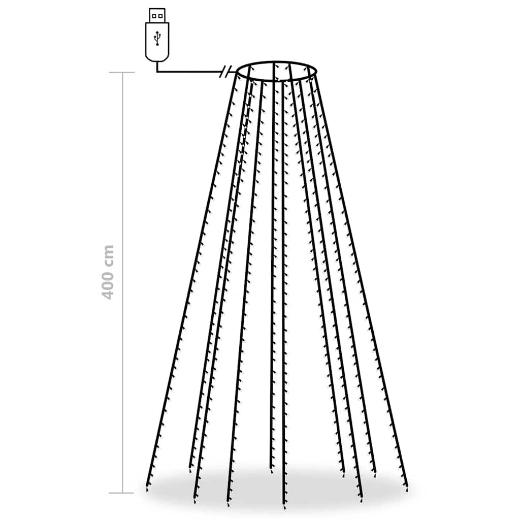 Rete di Luce per Albero di Natale 400 LED Blu 400 cm | homemem39