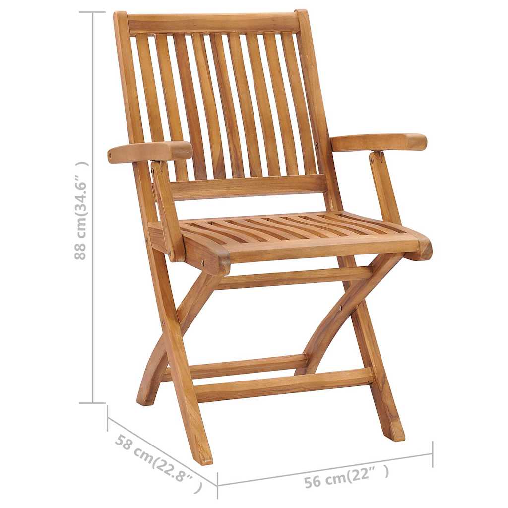Sedie Pieghevoli con Cuscini 6 pz Massello di Teak