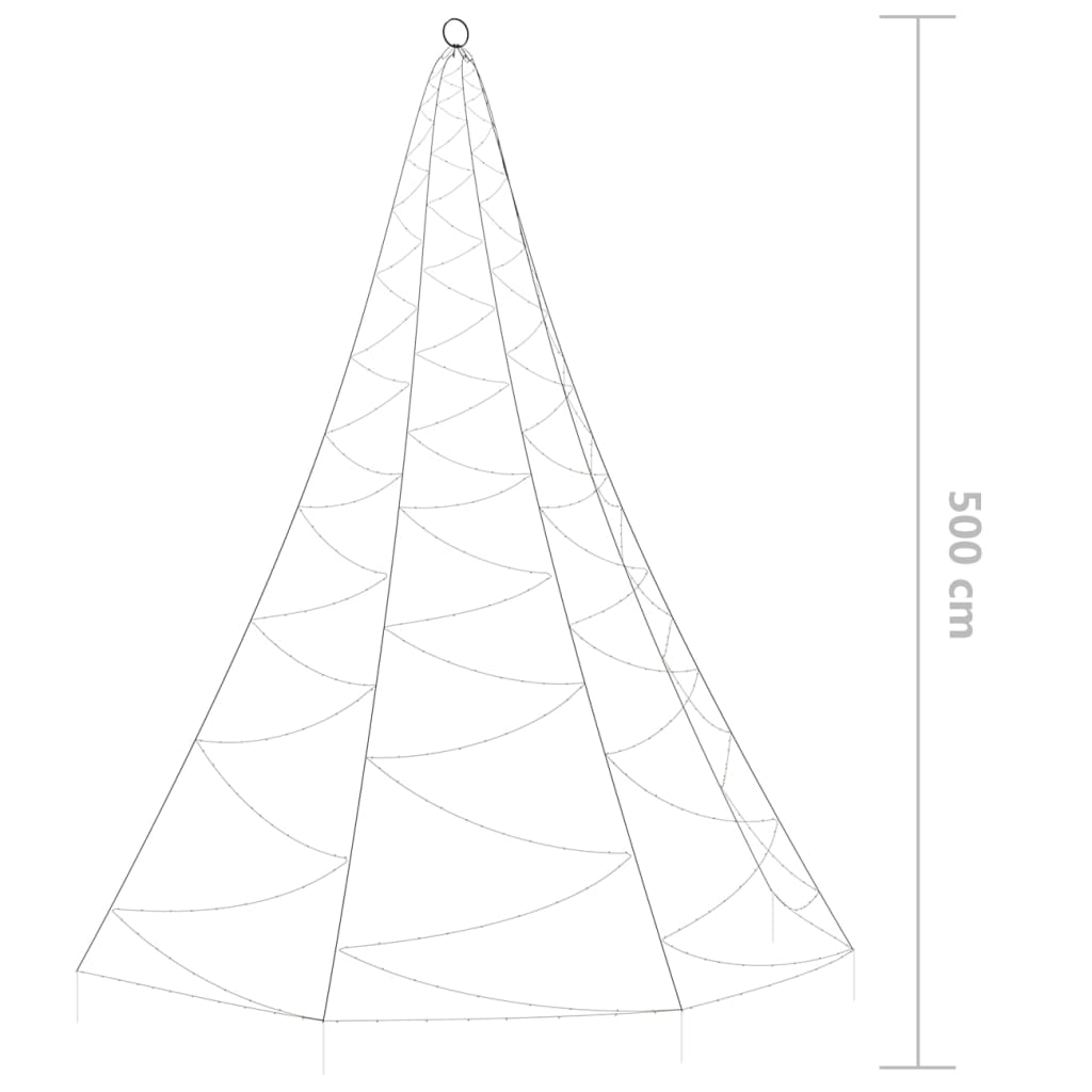 Albero da Parete con Gancio Metallico 720 LED Bianco Freddo 5 m | homemem39