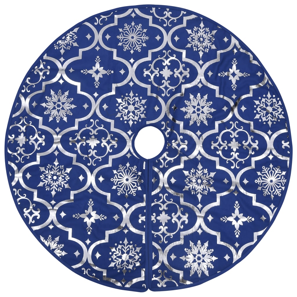 Gonna Albero Natale Raffinata con Calza Blu Tessuto 150 cm | homemem39
