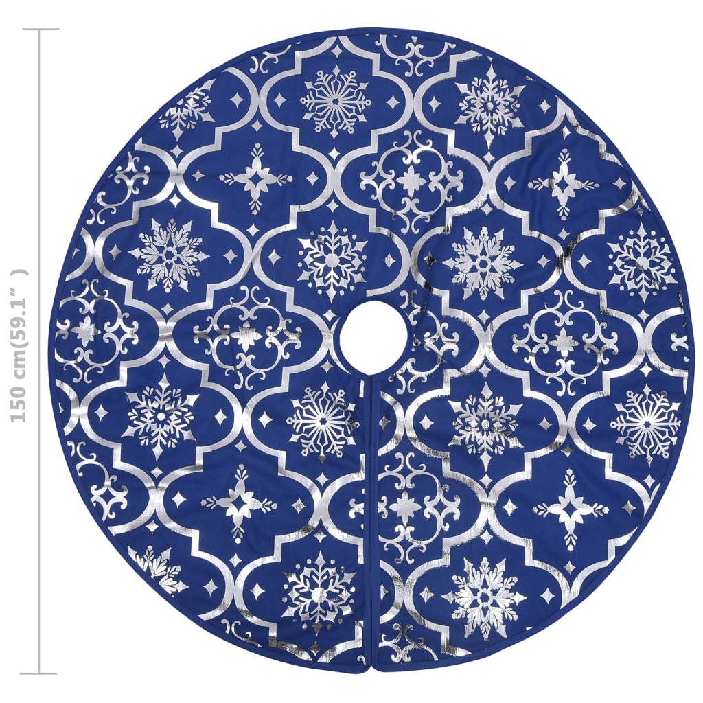 Gonna Albero Natale Raffinata con Calza Blu Tessuto 150 cm | homemem39