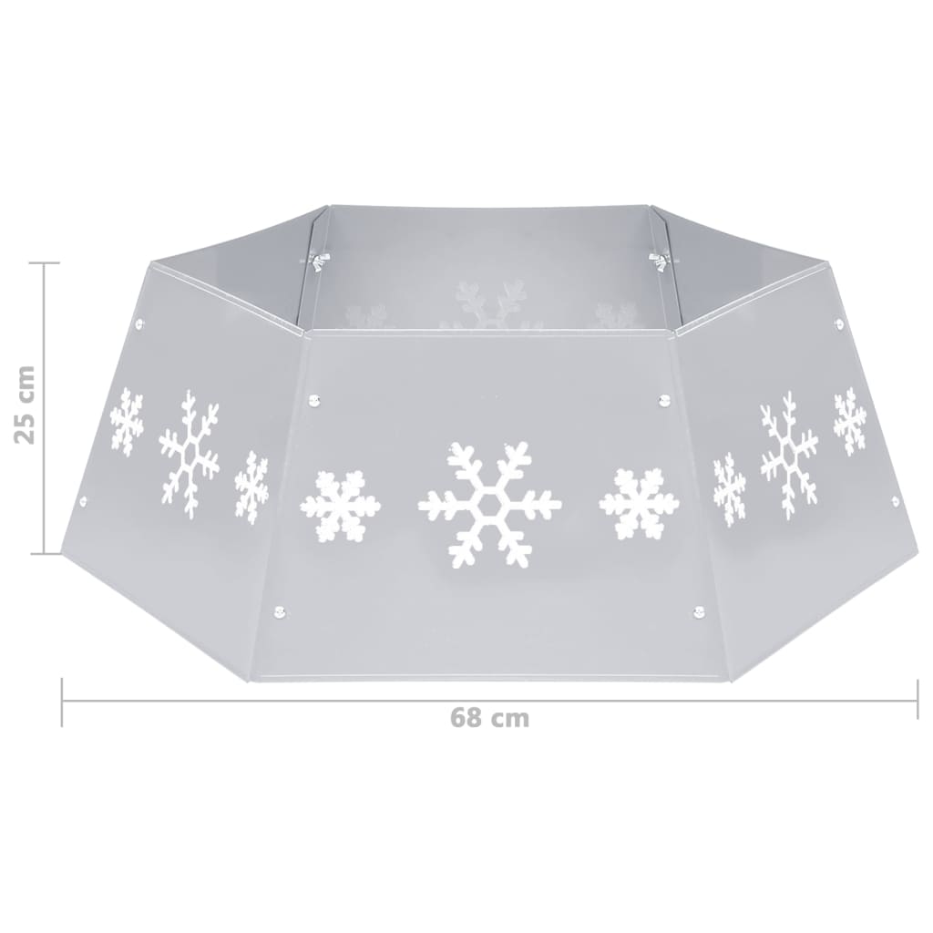 Gonna per Albero di Natale Argento e Bianco Ø68x25 cm | homemem39