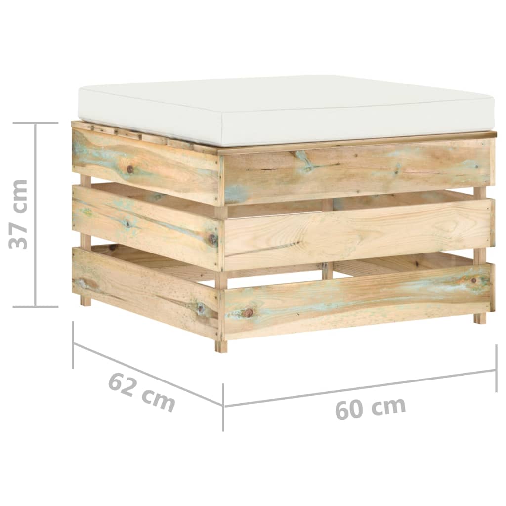 Set Salotto da Giardino 2pz con Cuscini Legno Impregnato Verde | homemem39
