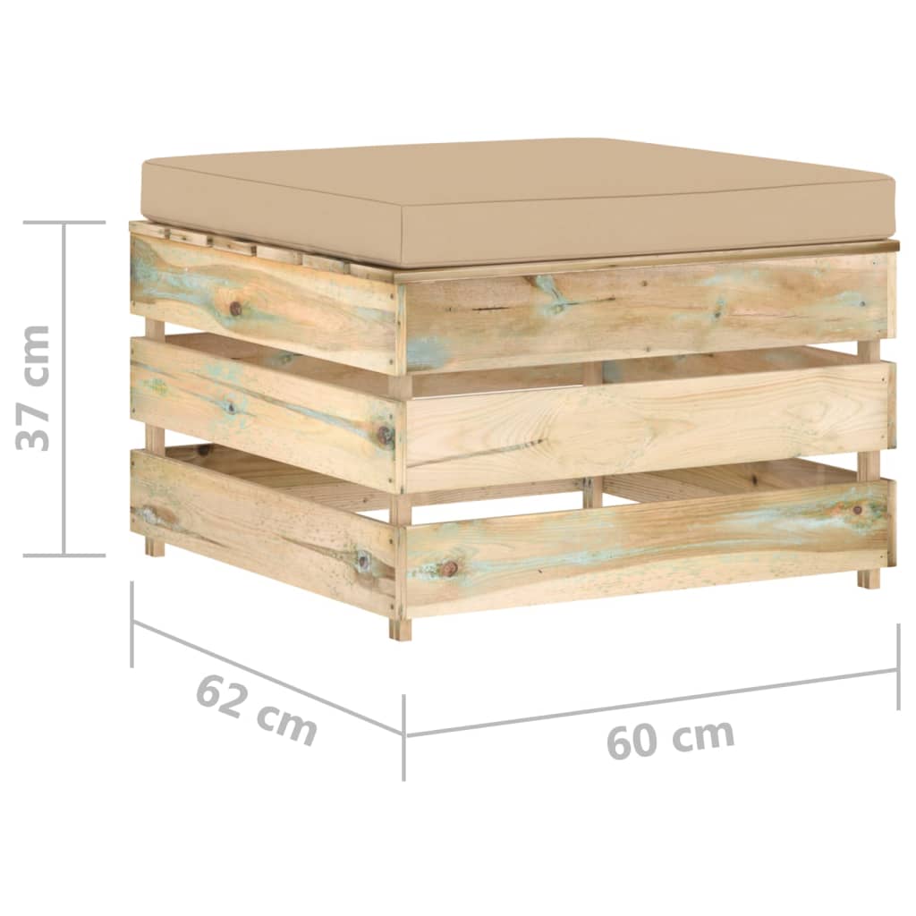 Set Salotto da Giardino 2pz con Cuscini Legno Impregnato Verde | homemem39