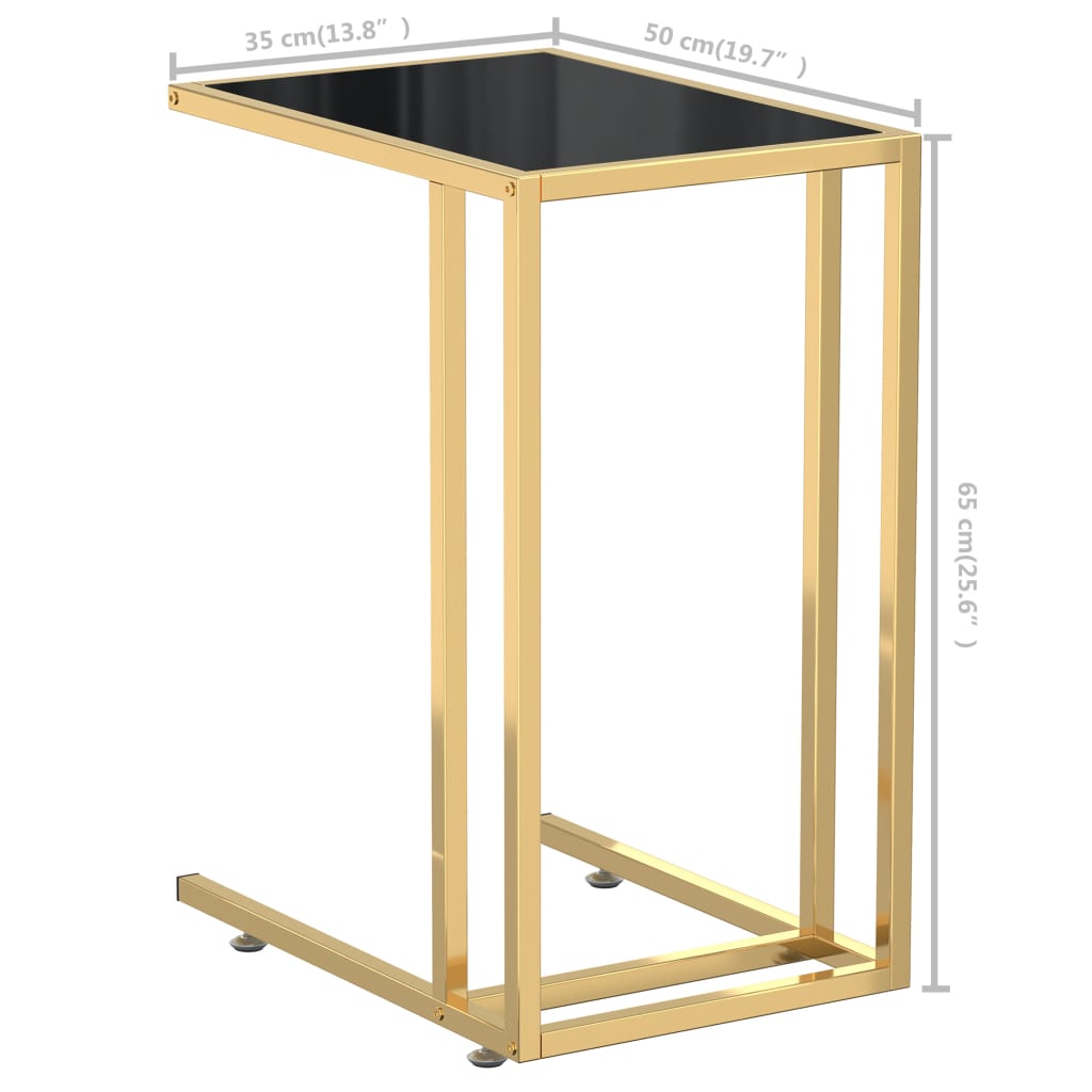 Tavolino per Computer Nero 50x35x65 cm in Vetro Temperato | homemem39