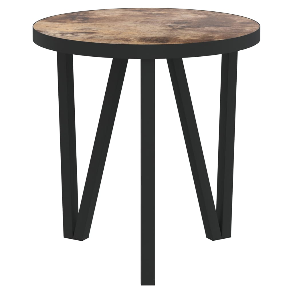 Tavolino Nero e Giallo Ø35 cm in MDF | homemem39