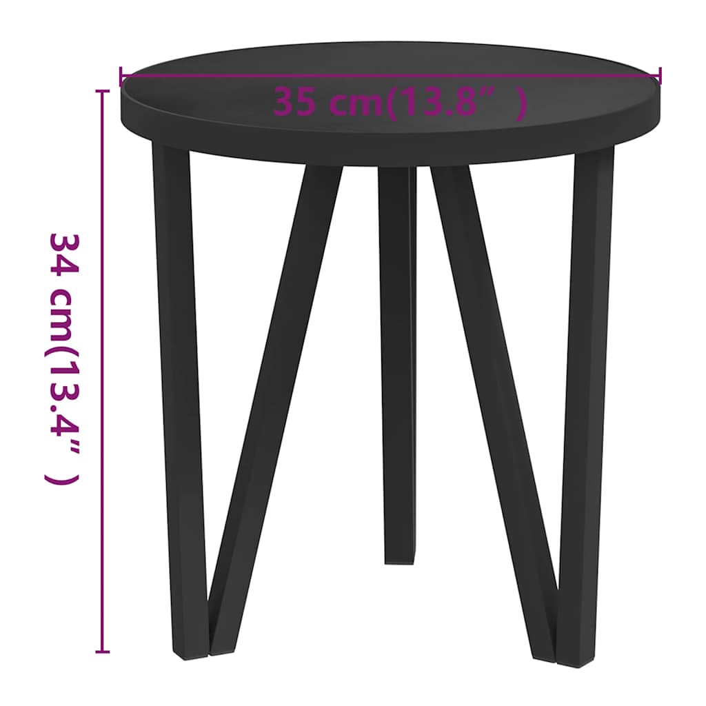 Tavolino Nero Ø35 cm in MDF | homemem39