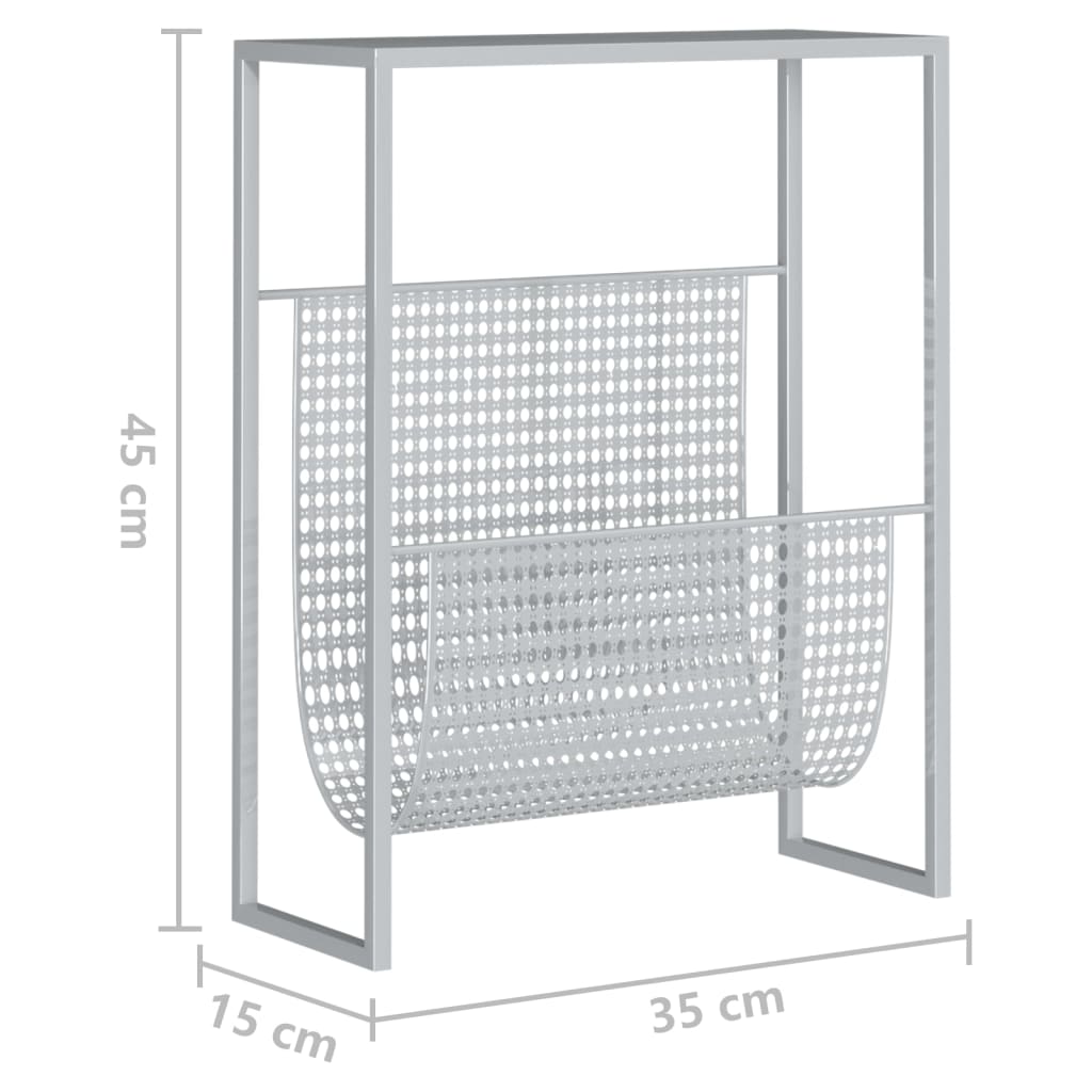 Portariviste Argento 35x15x45 cm in Acciaio | homemem39