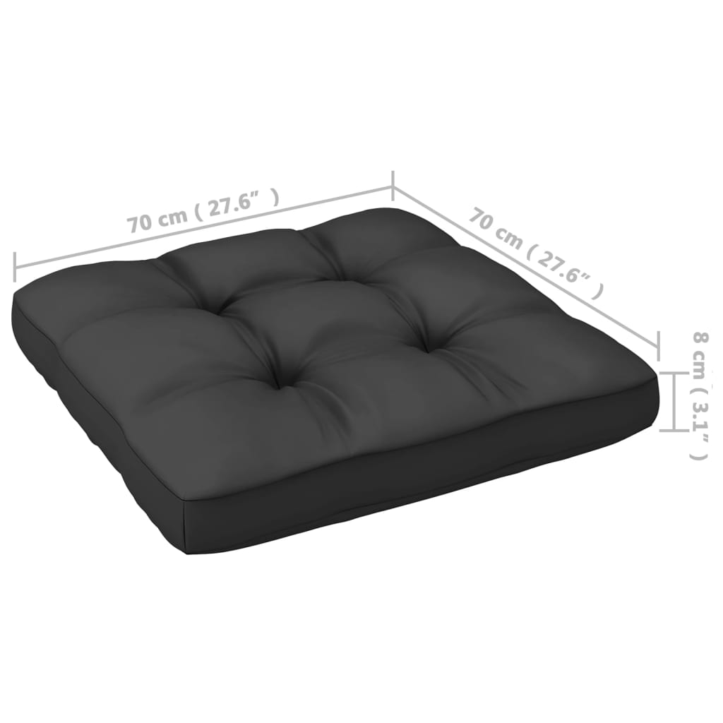 Set Salotto Giardino 7 pz Cuscini Antracite Legno Massello Pino | homemem39