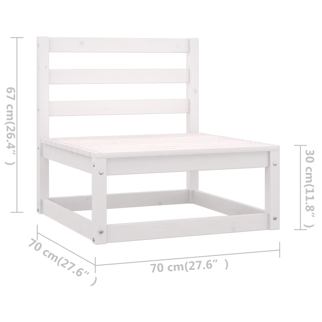 Set Salotto Giardino 7pz con Cuscini Bianco Legno Massello Pino | homemem39