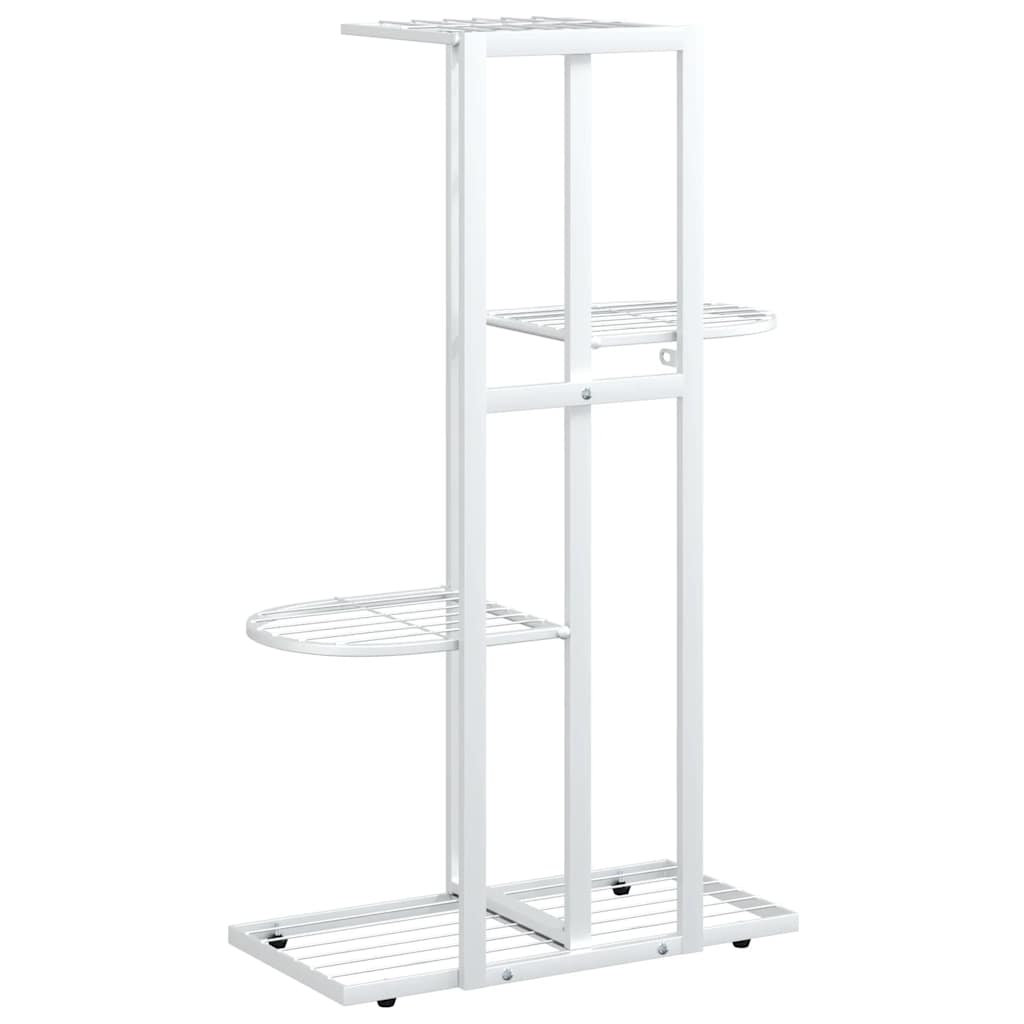Piedistallo per Piante a 4 Piani 43x22x76 cm in Metallo Bianco | homemem39