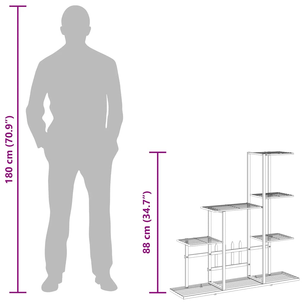 Portapiante 94,5x25x88 cm Bianco in Metallo
