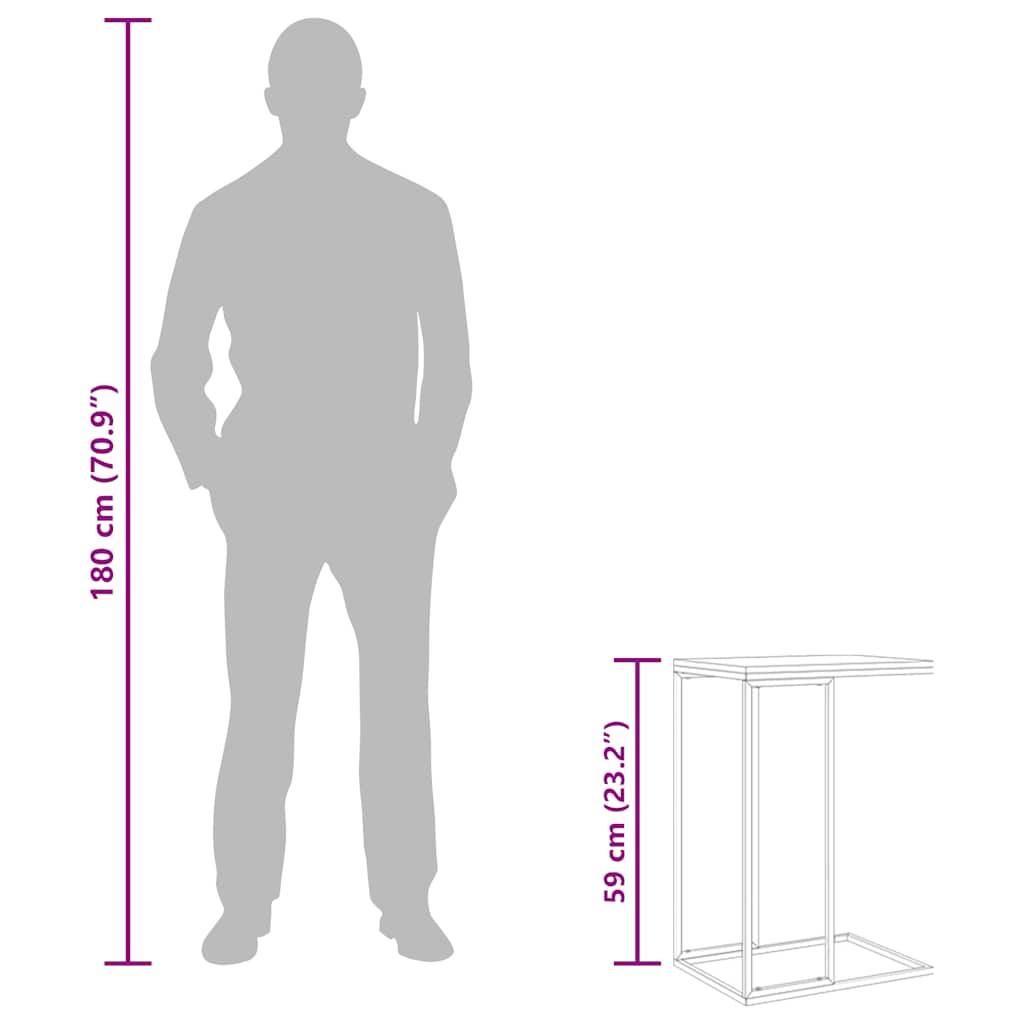 Tavolino da Salotto Bianco 40x30x59 cm in Legno Multistrato