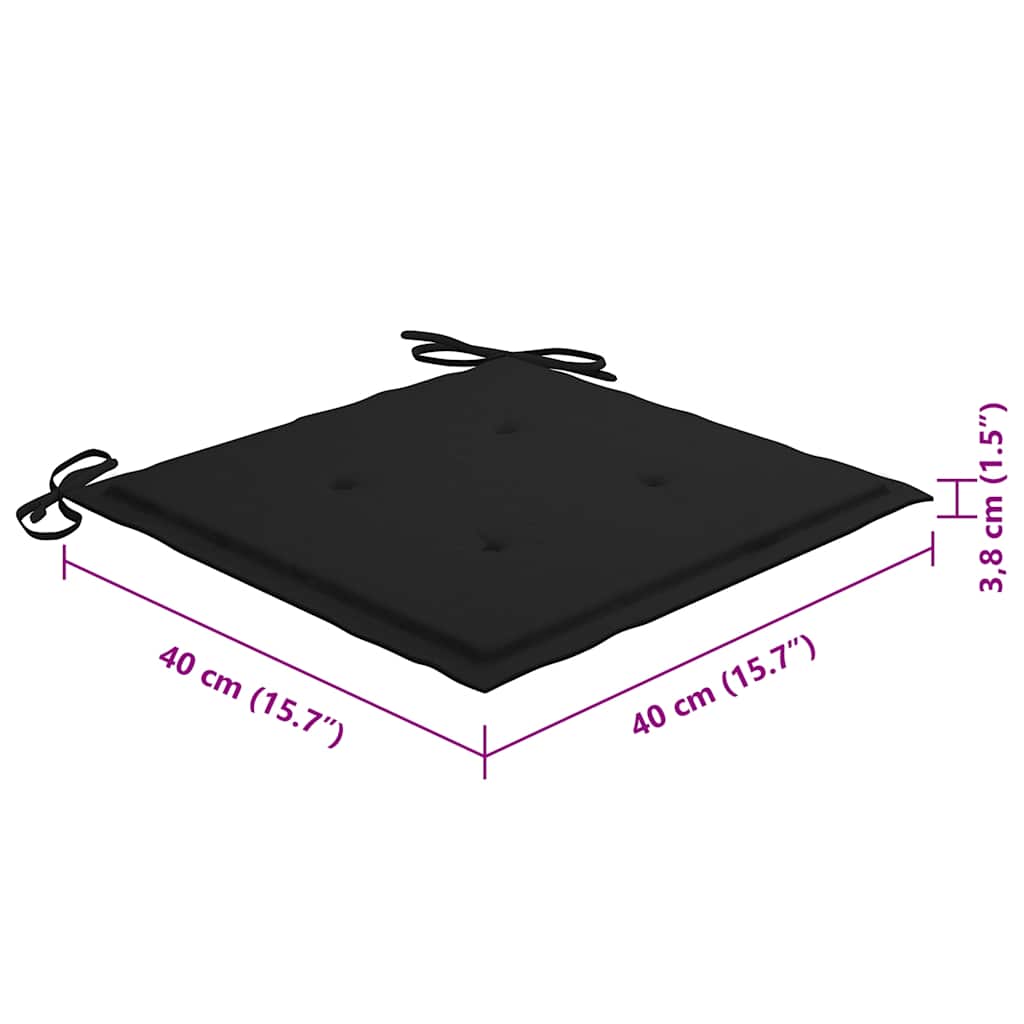 Sedie da Giardino Pieghevoli 8 pz con Cuscini Massello Acacia - homemem39