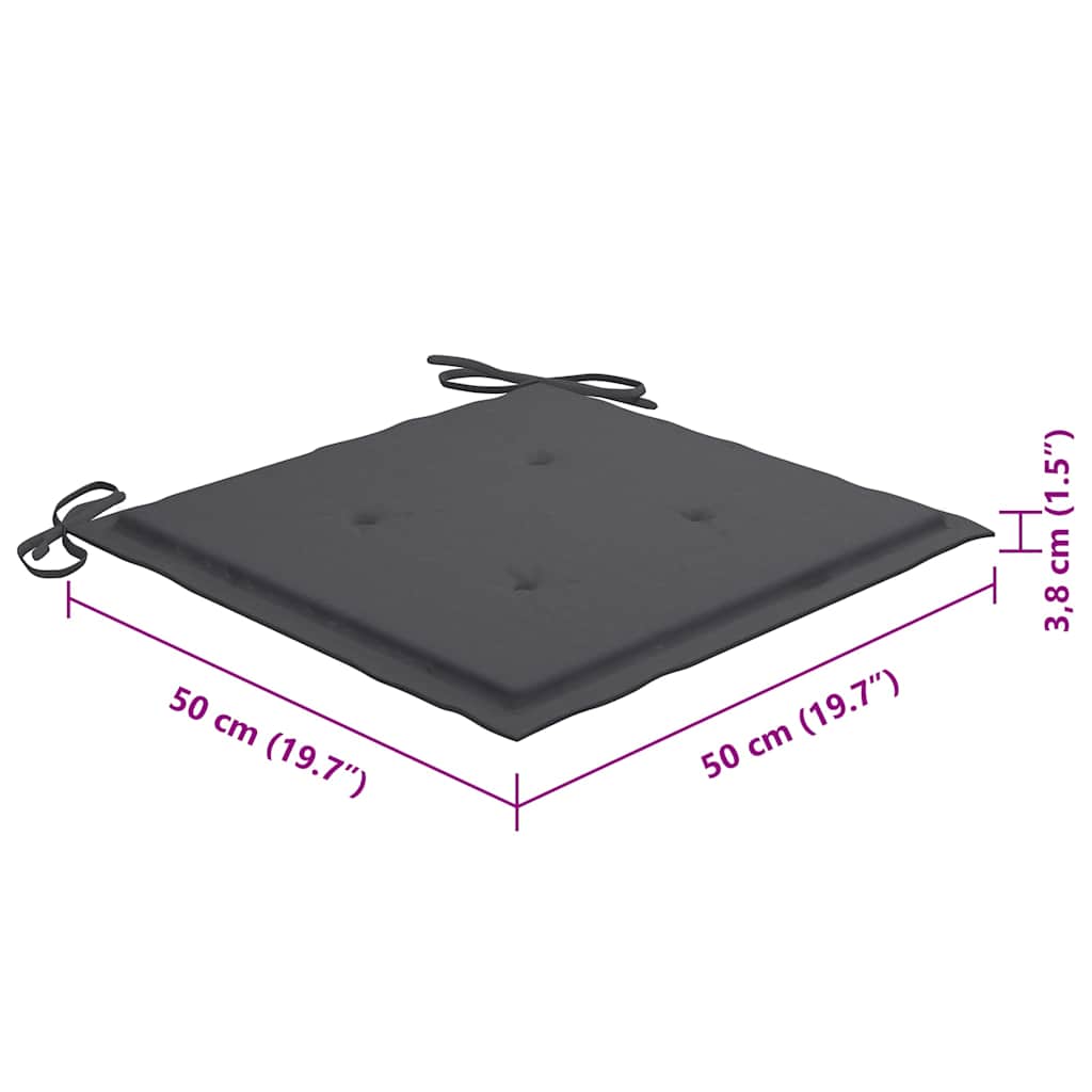 Sedie da Giardino Pieghevoli 8 pz con Cuscini Massello Acacia - homemem39
