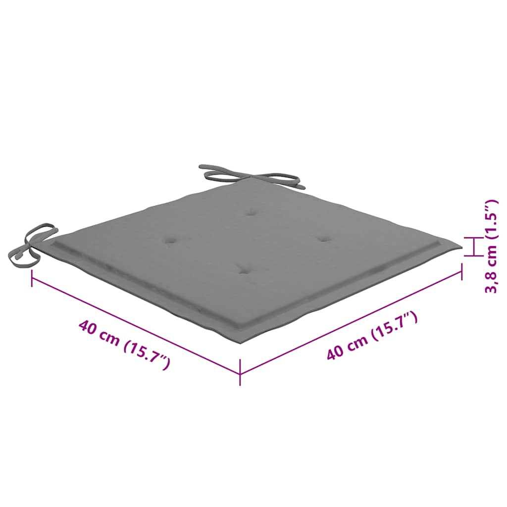 Sedie da Giardino Pieghevoli 8 pz con Cuscini Massello Acacia - homemem39