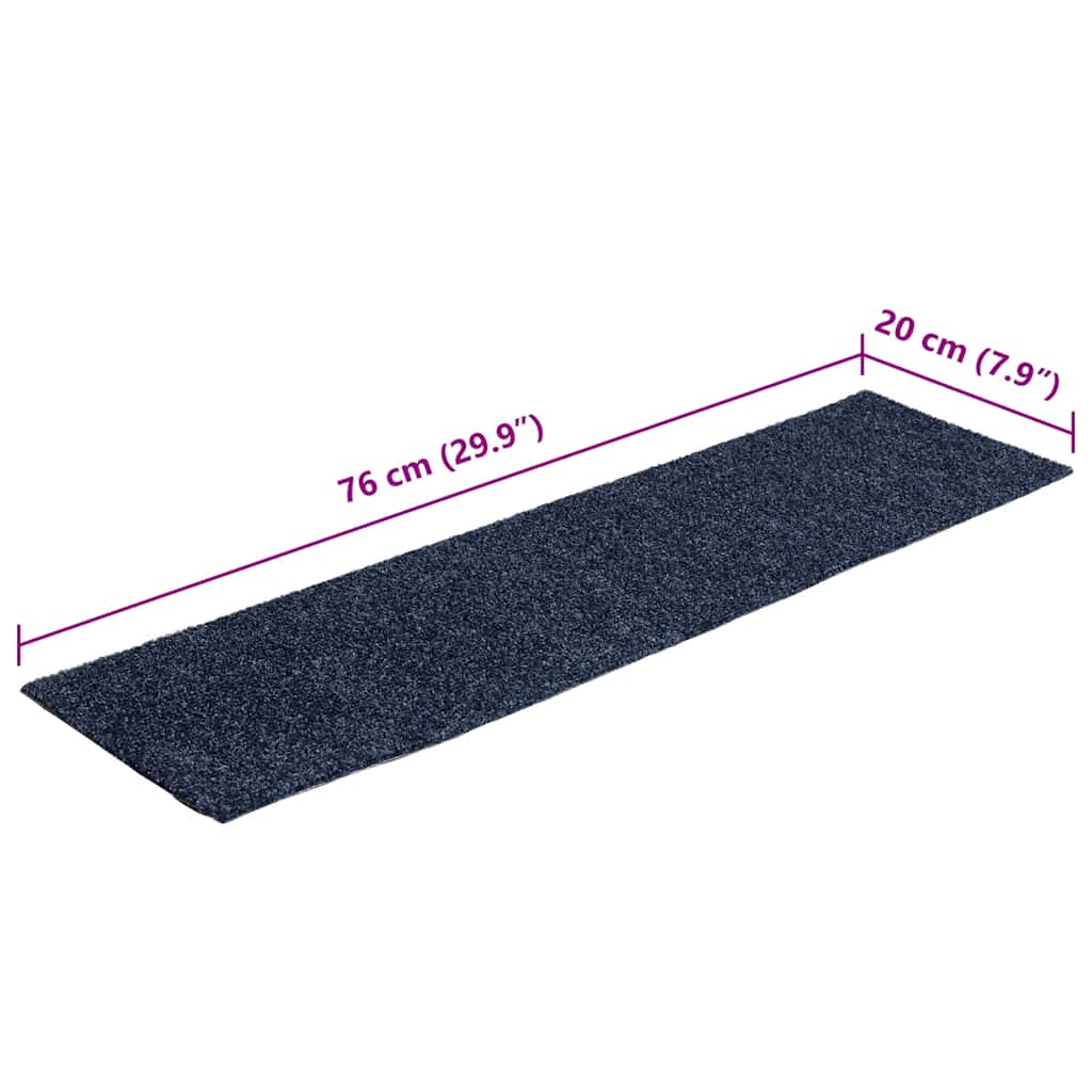 Tappetini per scale autoadesivi 15 pz 76x20 cm Grigio Blu Rettangolari | homemem39