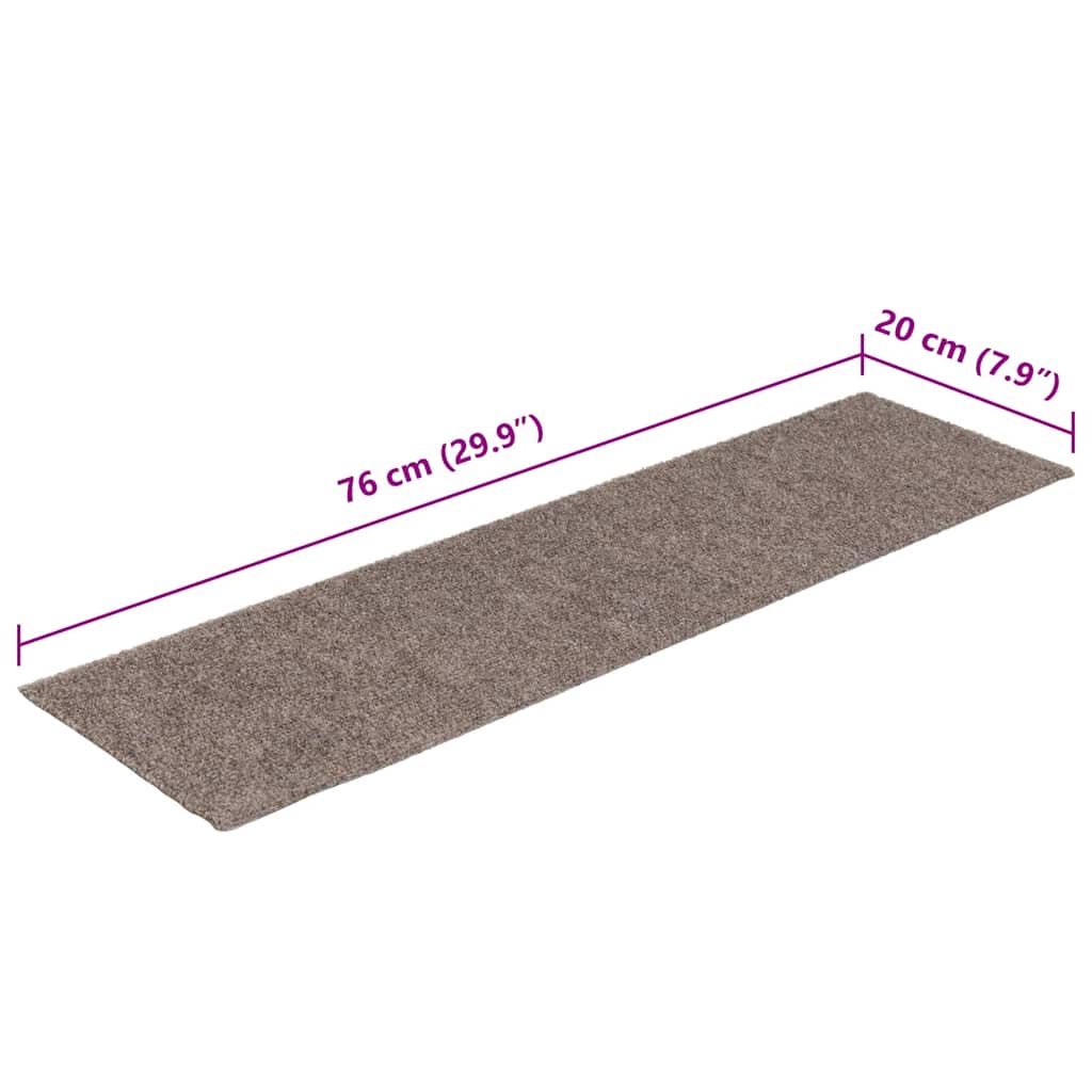 Tappetini per scale autoadesivi 15 pz 76x20 cm beige rettangolari | homemem39