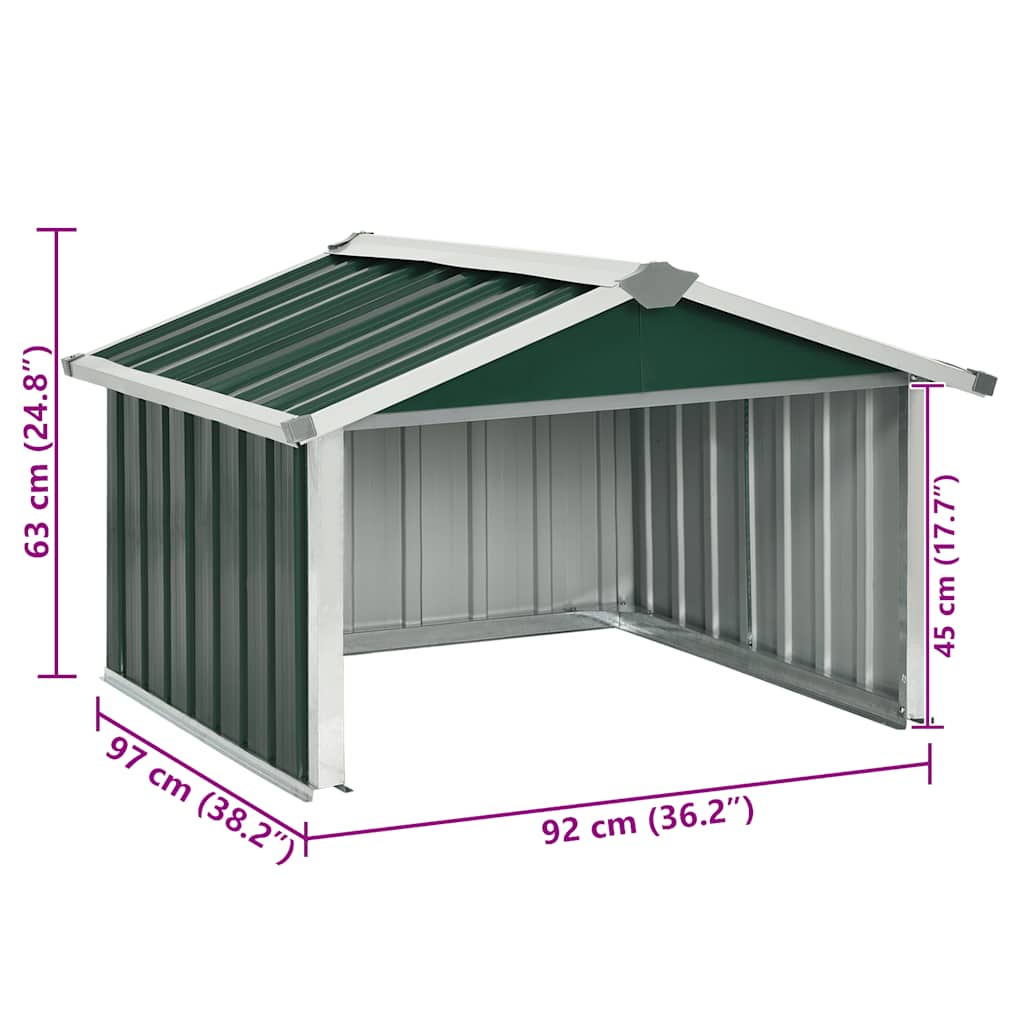 Capanno per Robot Tosaerba 92x97x63 cm Acciaio Zincato Verde | homemem39