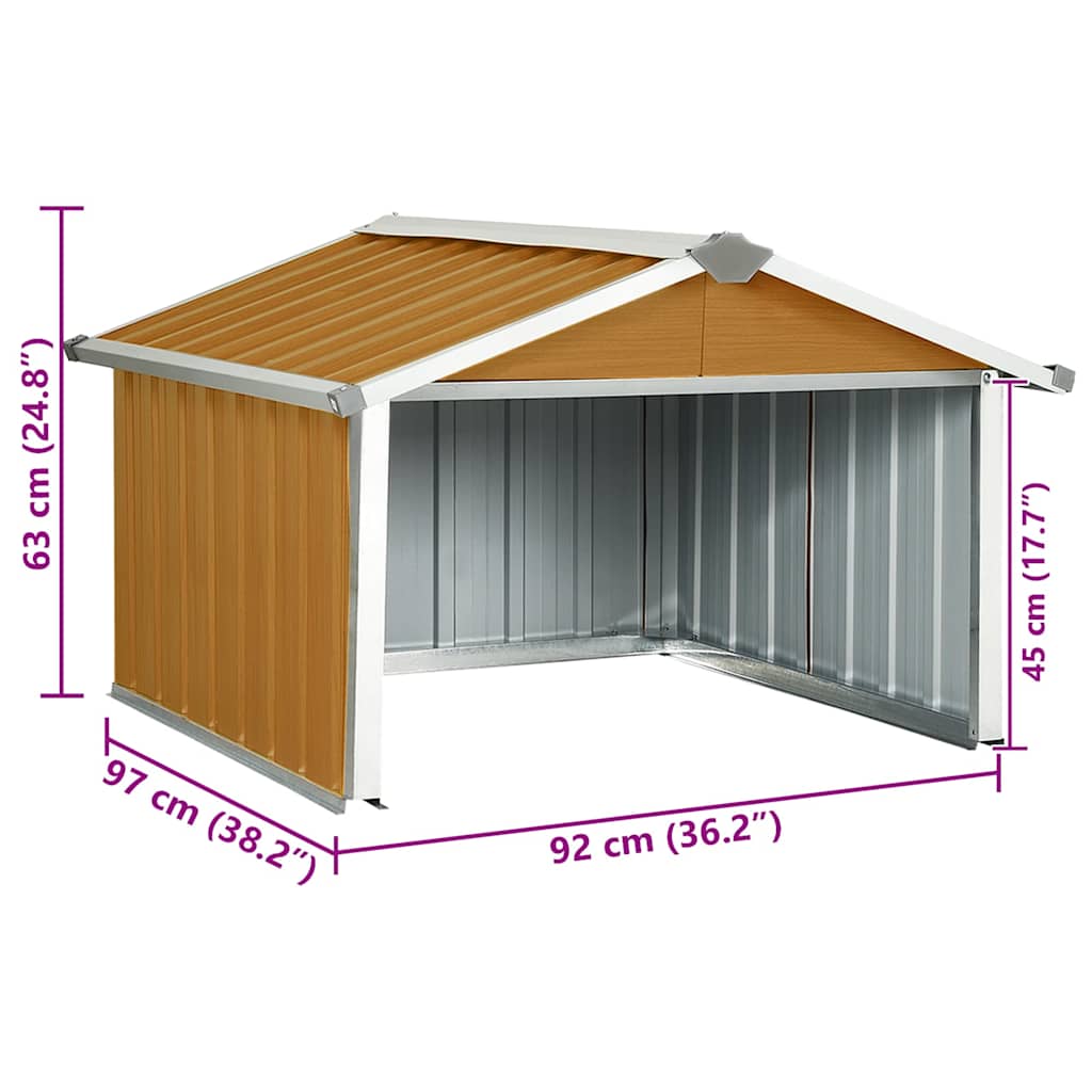 Capanno per Robot Tosaerba 92x97x63 cm Acciaio Zincato Marrone | homemem39