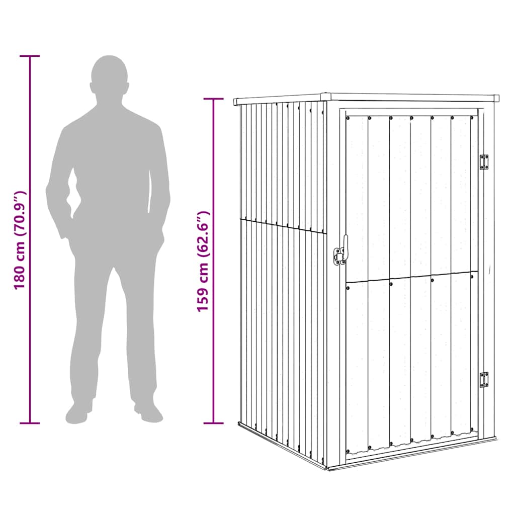 Capanno per Attrezzi Marrone 88x89x161 cm in Acciaio Zincato | homemem39