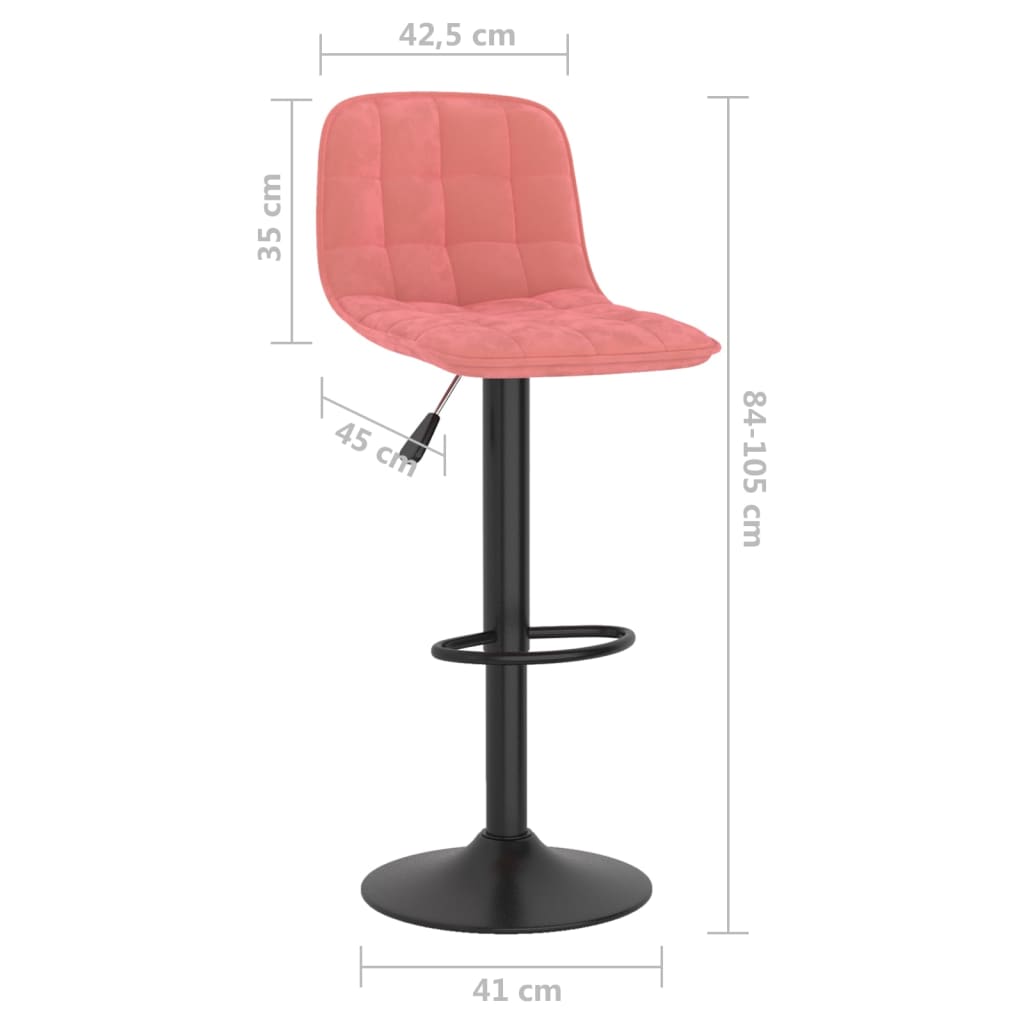 Sgabelli da Bar 2 pz Rosa in Velluto | homemem39