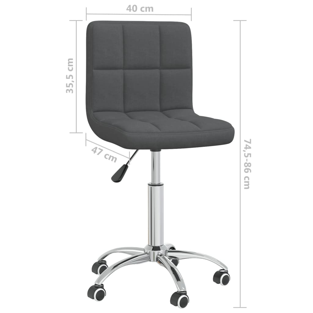 Sedia da Ufficio Girevole Grigio Scuro in Tessuto | homemem39