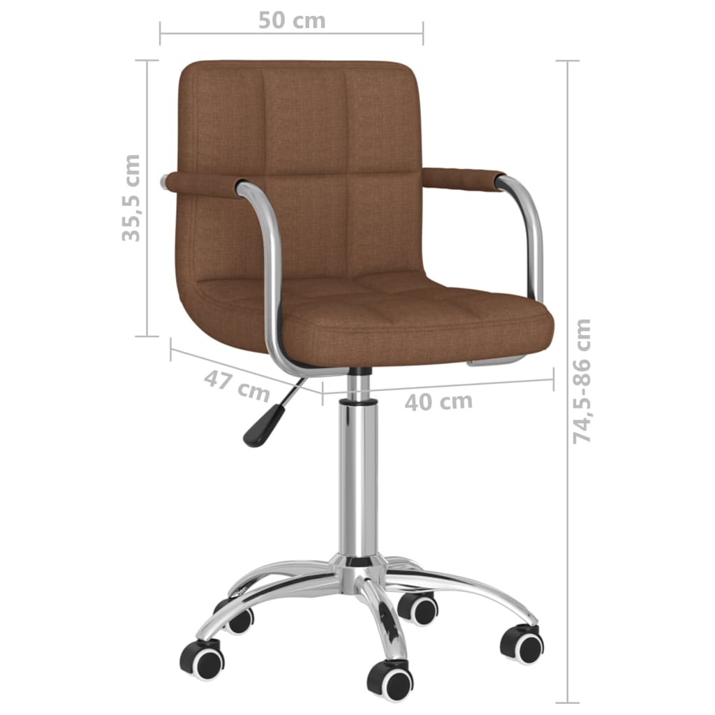 Sedia Girevole da Ufficio Marrone in Tessuto | homemem39