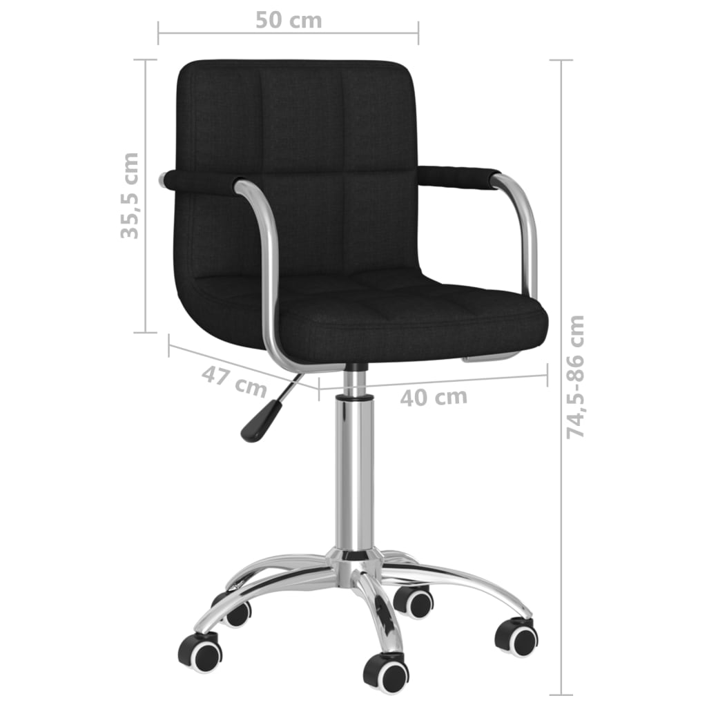 Sedia Girevole da Ufficio Nera in Tessuto | homemem39