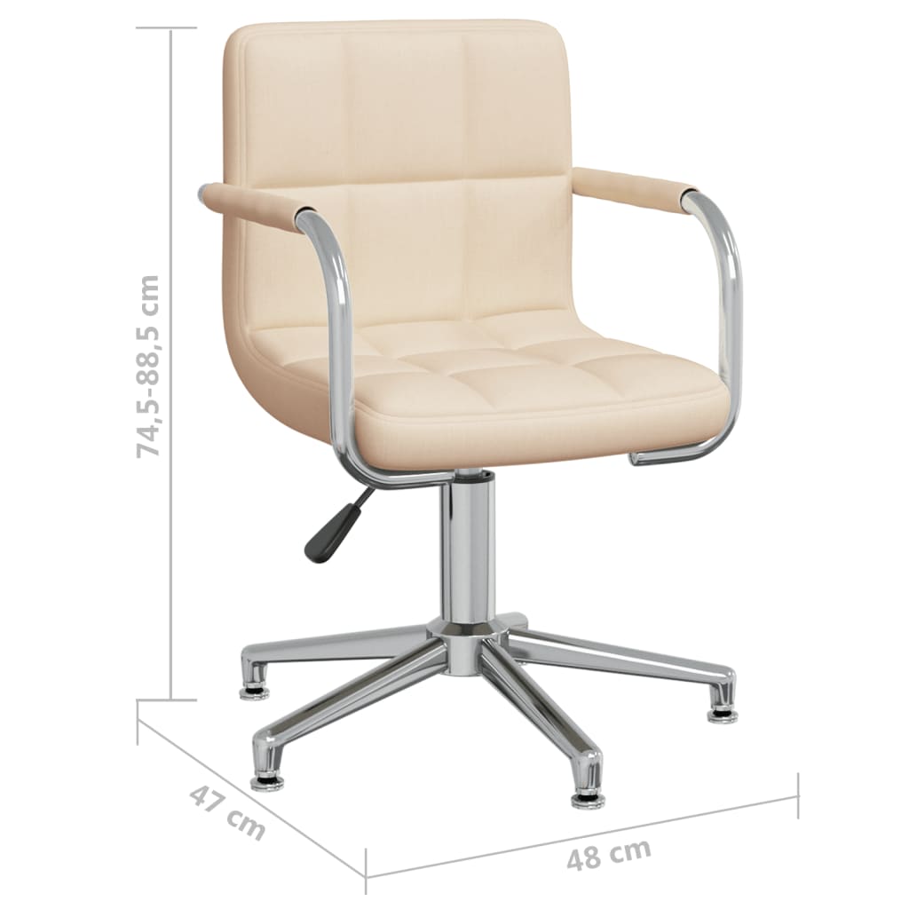 Sedia Girevole da Ufficio Crema in Tessuto | homemem39