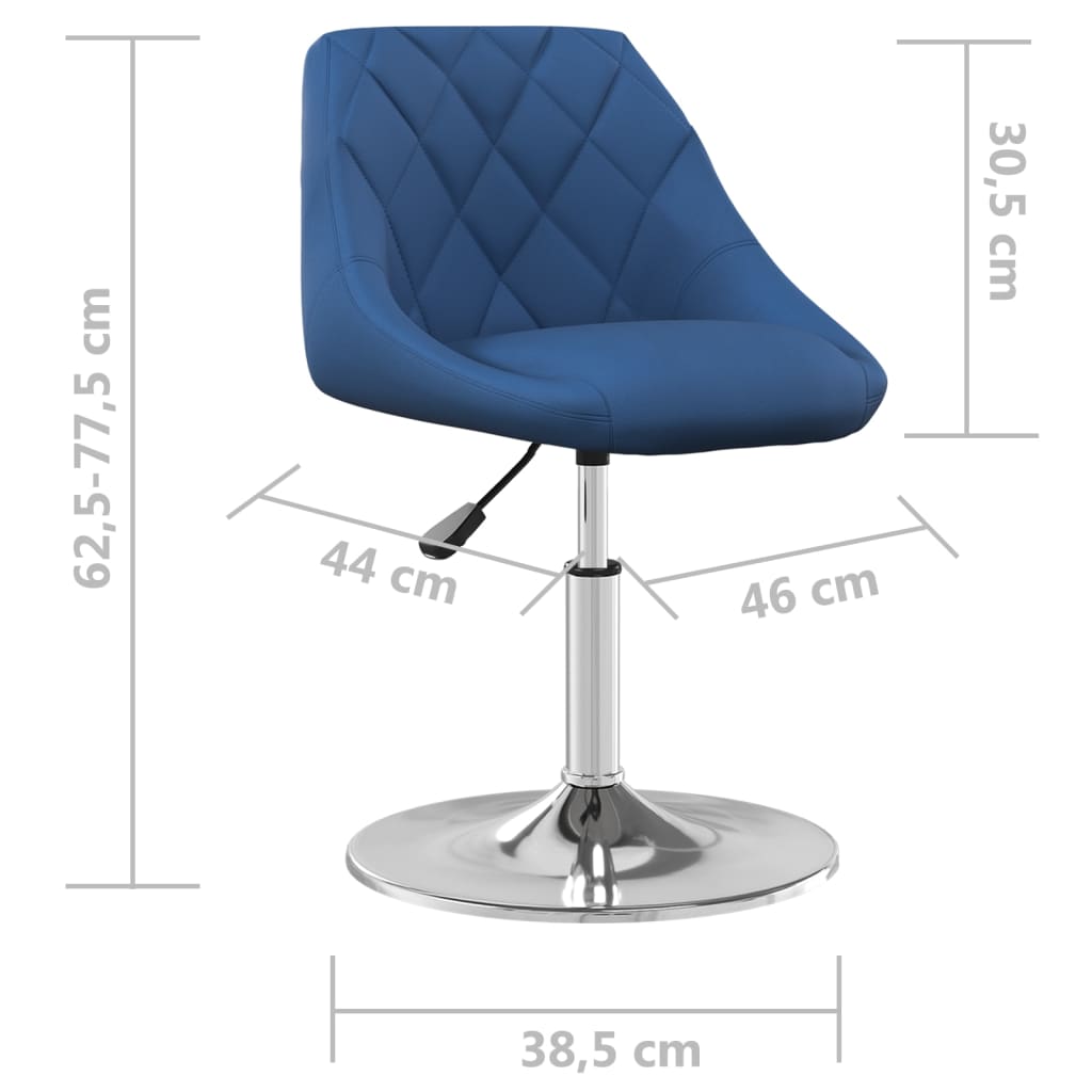 Sedie da Pranzo Girevoli 2 pz Blu in Velluto | homemem39
