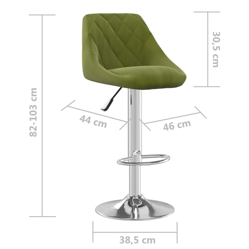 Sgabelli da Bar 2 pz Verde Chiaro in Velluto | homemem39