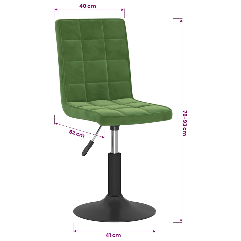 Sedie da Pranzo Girevoli 2 pz Verde Scuro in Velluto | homemem39