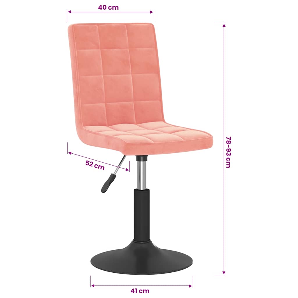 Sedie da Pranzo Girevoli 2 pz Rosa in Velluto | homemem39