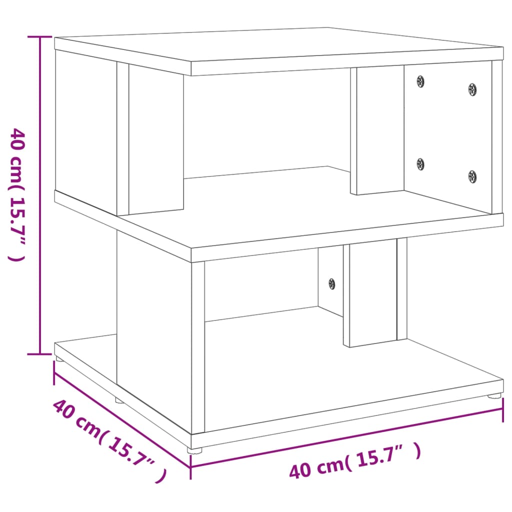 Tavolino Grigio Cemento 40x40x40 cm in Legno Multistrato | homemem39