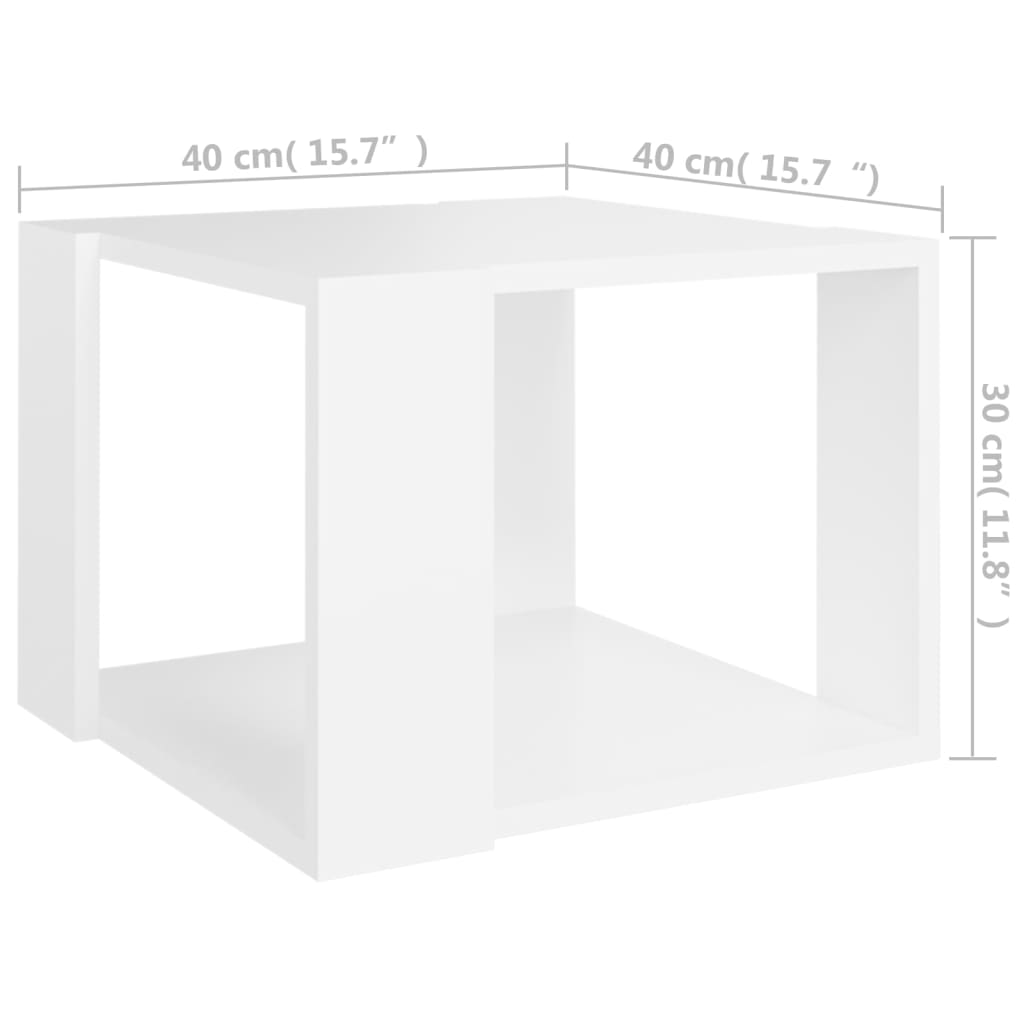Tavolino da Salotto Bianco 40x40x30 cm in Legno Multistrato | homemem39