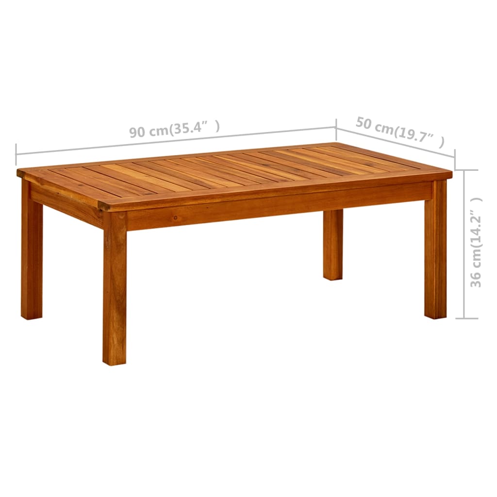 Tavolino da Giardino 90x50x36 cm in Legno Massello di Acacia | homemem39