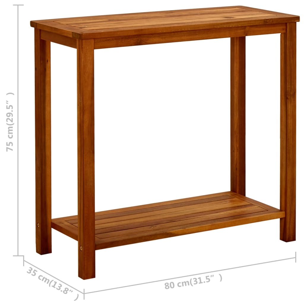 Tavolo Consolle da Giardino 80x35x75cm Legno Massello di Acacia | homemem39