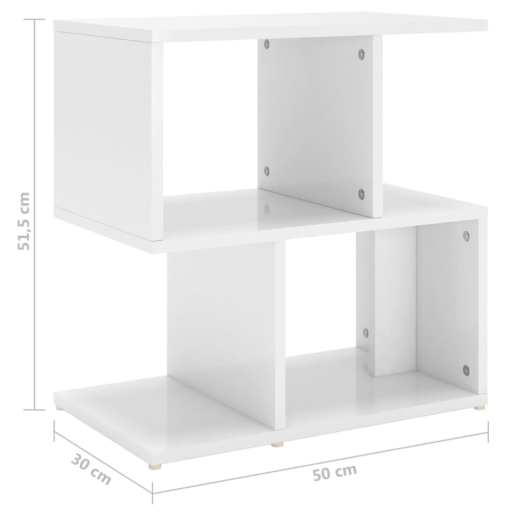 Comodini 2pz Bianco Lucido 50x30x51,5 cm in Legno Multistrato - homemem39