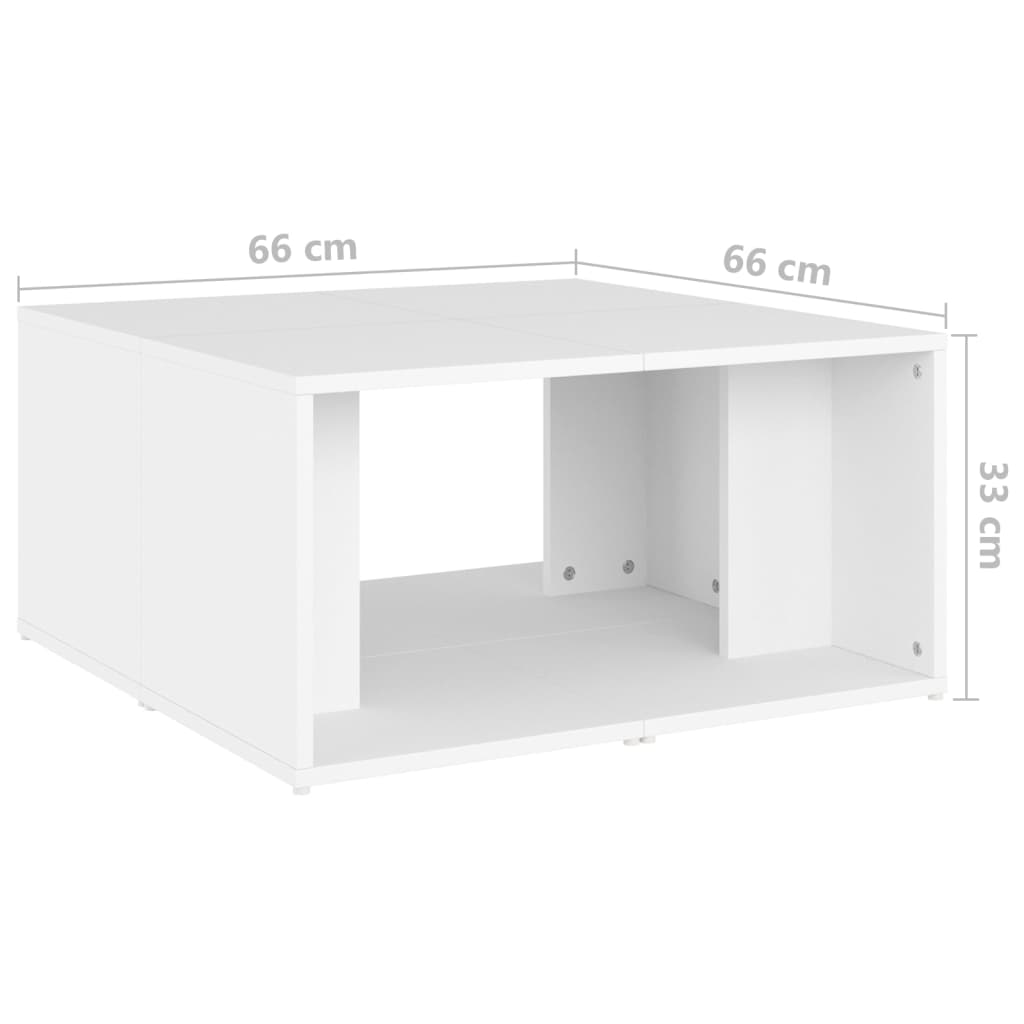 Tavolini da Salotto 4 pz Bianchi 33x33x33 cm in Multistrato | homemem39