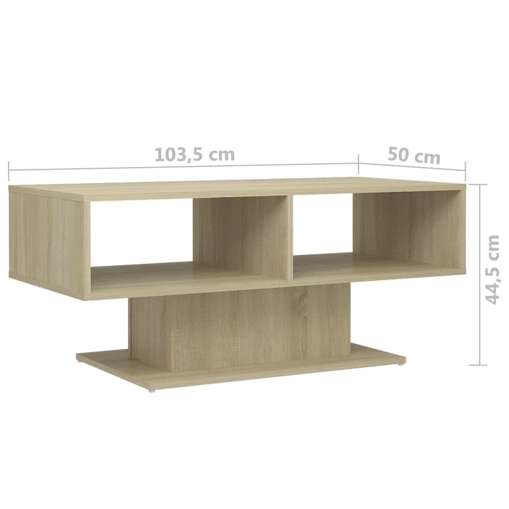 Tavolino Salotto Rovere Sonoma 103,5x50x44,5 Legno Multistrato | homemem39
