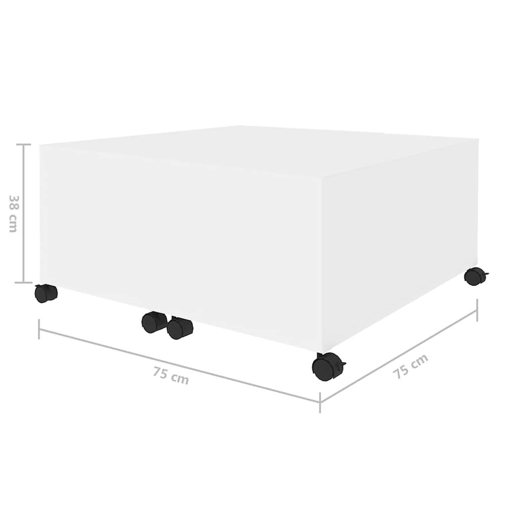 Tavolino da Salotto Bianco 75x75x38 cm in Legno Multistrato