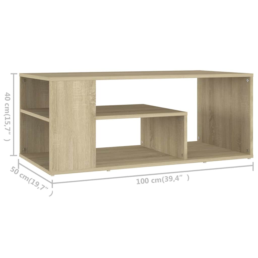 Tavolino da Salotto Rovere Sonoma 100x50x40cm Legno Multistrato