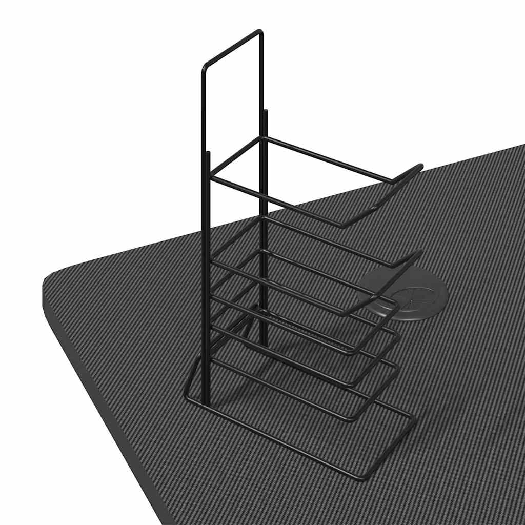 Scrivania da Gaming con LED e Gambe a Z Nera 90x60x75 cm - homemem39