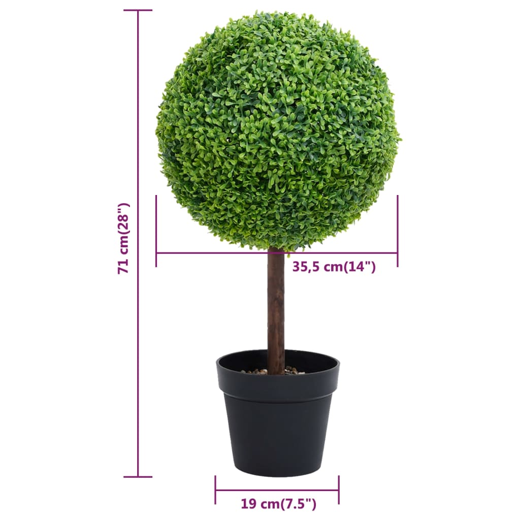 Pianta di Bosso Artificiale a Sfera con Vaso Verde 71 cm | homemem39