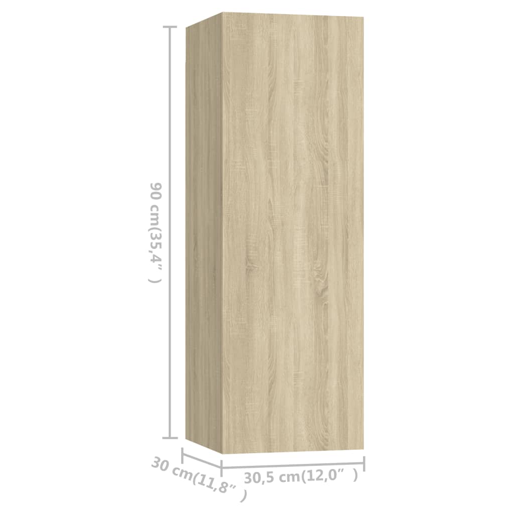 Mobili TV 4 pz Rovere Sonoma 30,5x30x90 cm in Legno Multistrato - homemem39