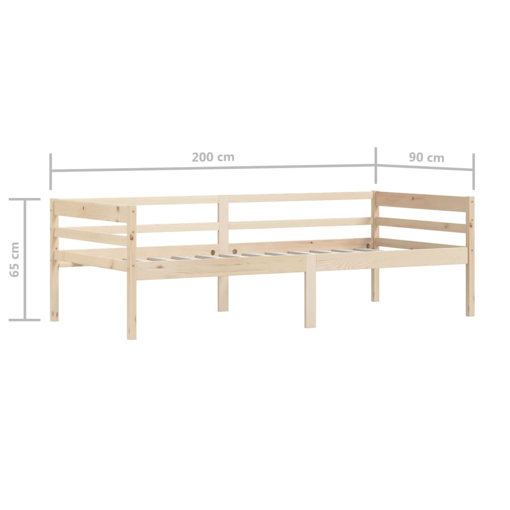 Giroletto senza Materasso 90x200 cm in Legno Massello di Pino | homemem39