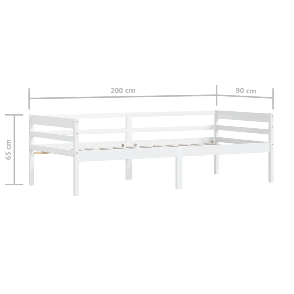 Dormeuse Estraibile senza Materasso Bianca Legno Pino 90x200 cm | homemem39